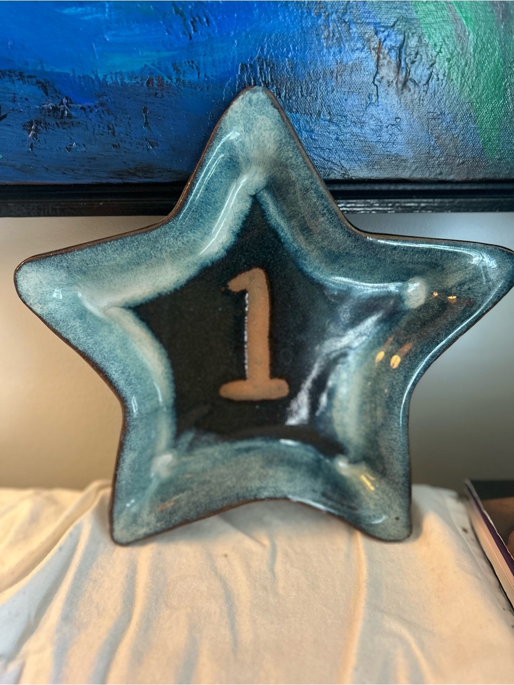 RARE Star Ceramic Dish by Texas Potter Titia Arledge Califano
